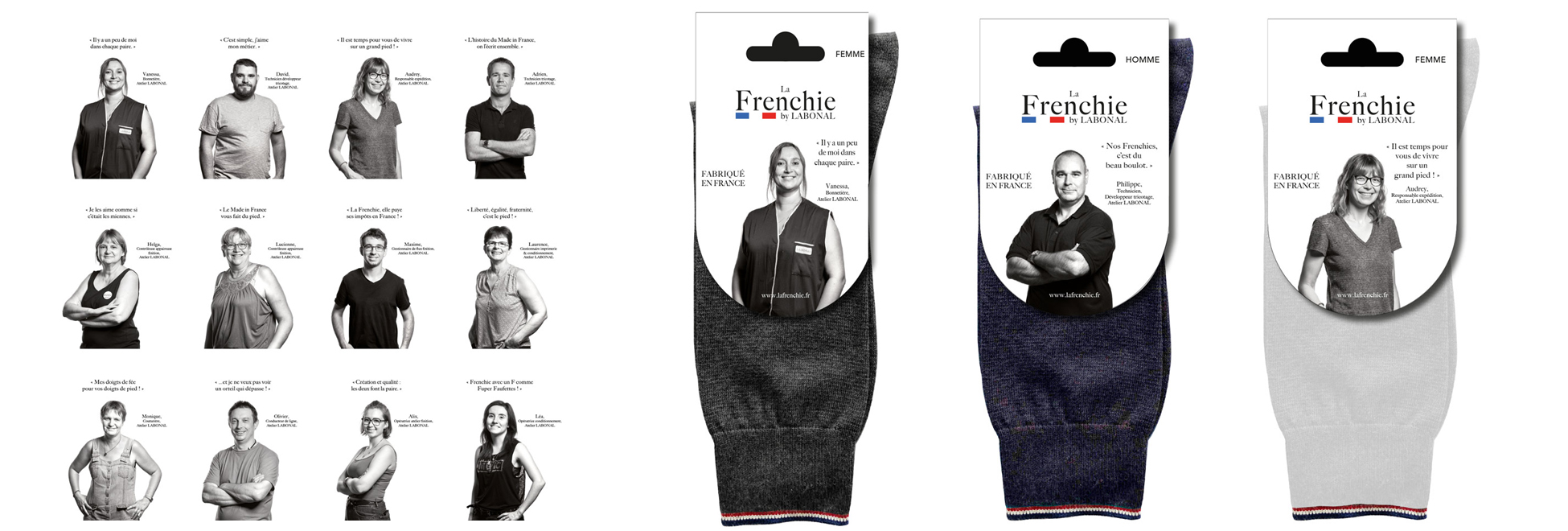 Présenttaion des visuels des chaussettes La Frenchie